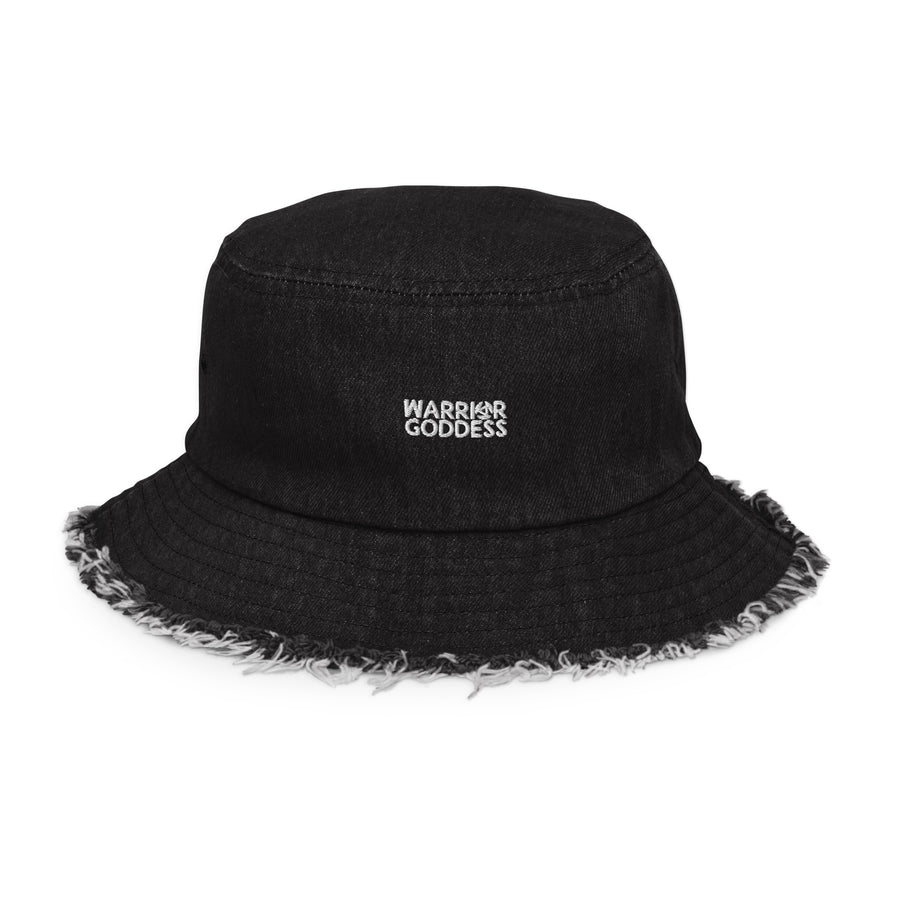 Warrior Goddess Distressed denim bucket hat - Warrior Goddess