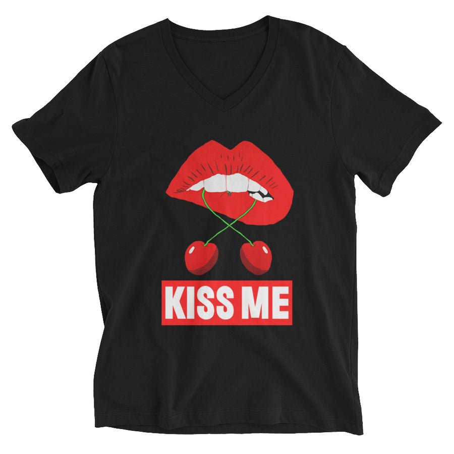 Kiss Me Short Sleeve V-Neck T-Shirt - Warrior Goddess