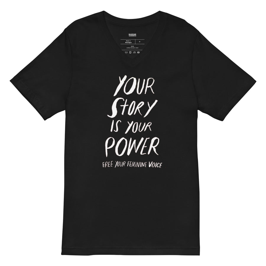 Your Story is Your Power Short Sleeve V-Neck T-Shirt - Warrior Goddess